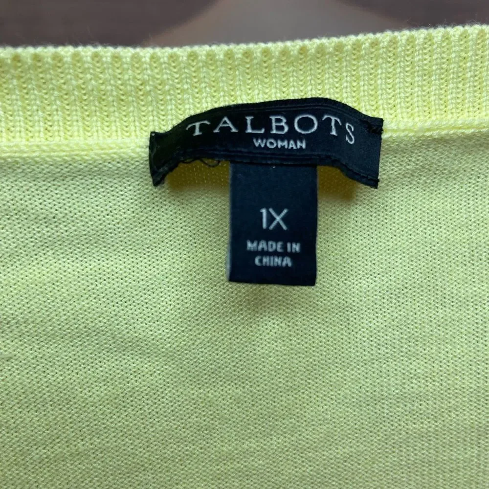 {Talbots} Yellow pineapple sequins blouse - Picture 3 of 3